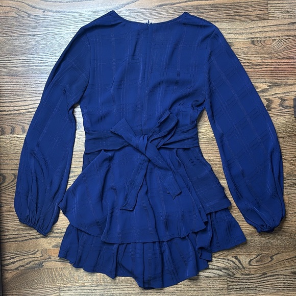 Saints + Secrets Navy Blue Ruffle Mini Romper - Picture 2 of 12